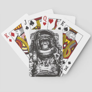 Monkey Astronaut Playing Cards
