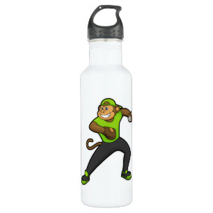 Monkey at Baseball with Baseball bat 710 Ml Water Bottle