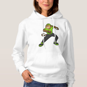 Monkey at Baseball with Baseball bat Hoodie