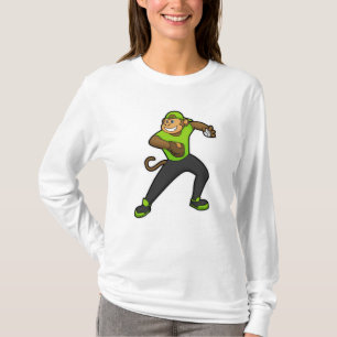 Monkey at Baseball with Baseball bat T-Shirt