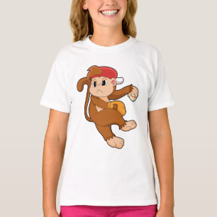Monkey at Baseball with Baseball glove T-Shirt