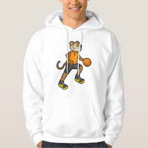 Monkey at Basketball Sports Hoodie