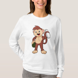 Monkey at Bowling with Bowling ball T-Shirt