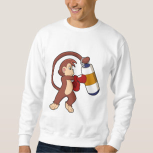 Monkey at Boxing with Punching bag Sweatshirt