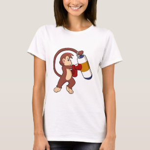 Monkey at Boxing with Punching bag T-Shirt