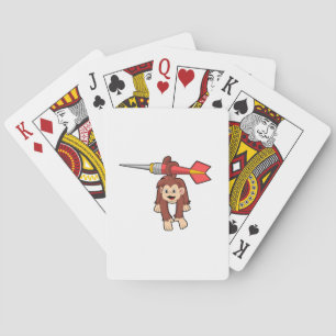 Monkey at Darts with Dart Playing Cards