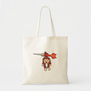 Monkey at Darts with Dart Tote Bag