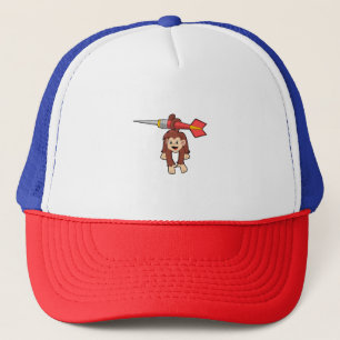 Monkey at Darts with Dart Trucker Hat