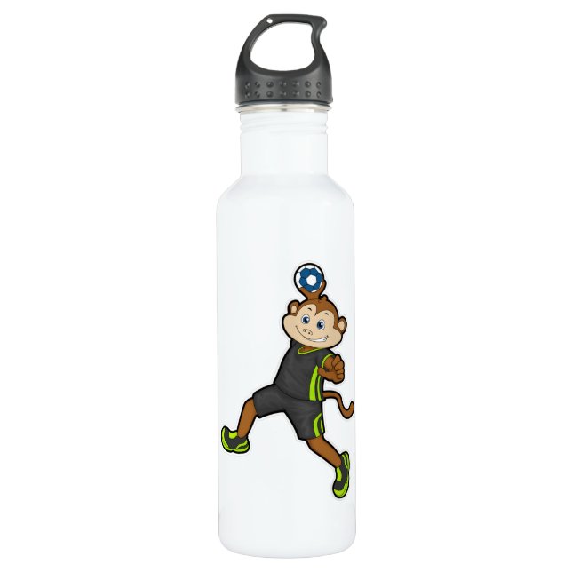 Monkey at Handball player with Handball 710 Ml Water Bottle (Front)