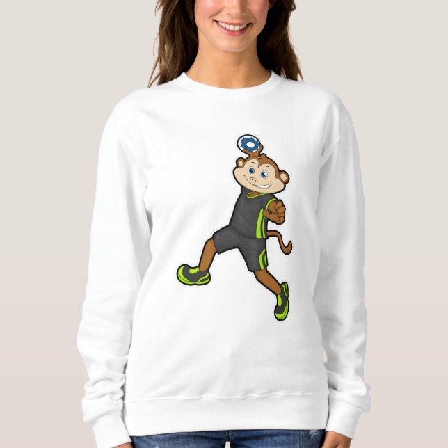 Monkey at Handball player with Handball Sweatshirt (Front)
