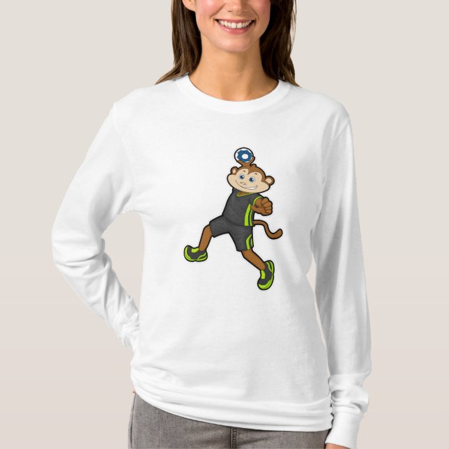 Monkey at Handball player with Handball T-Shirt (Front)