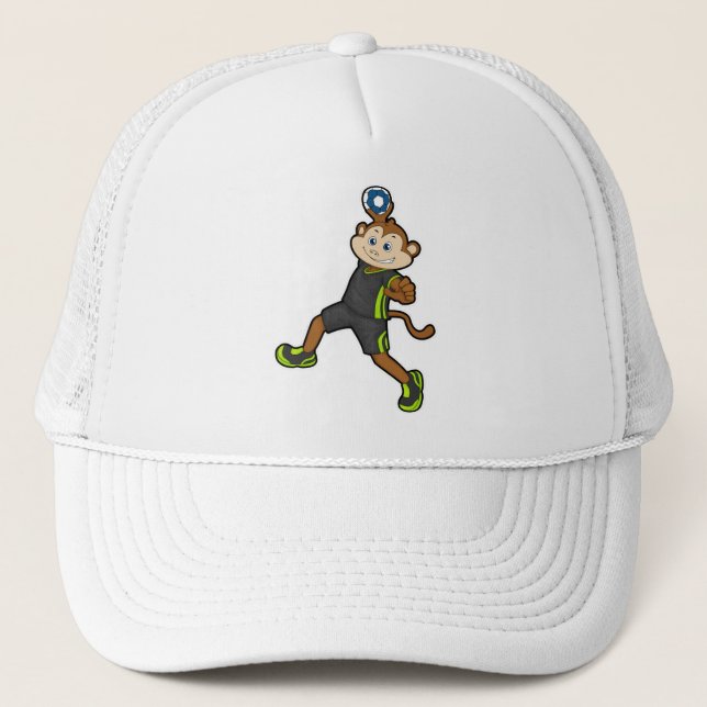 Monkey at Handball player with Handball Trucker Hat (Front)