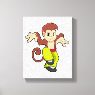 Monkey at Martial arts Kungfu Canvas Print