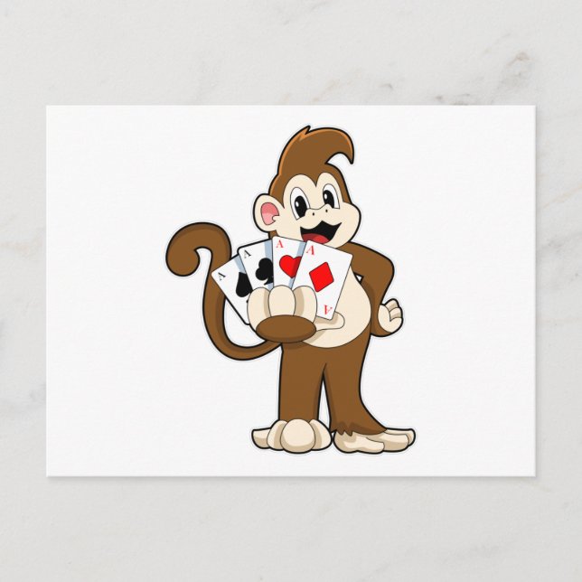 Monkey at Poker with Poker cards (Front)