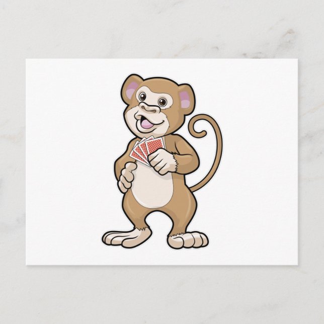 Monkey at Poker with Poker cards (Front)