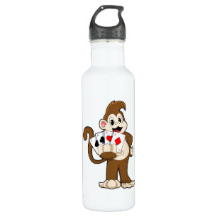 Monkey at Poker with Poker cards 710 Ml Water Bottle