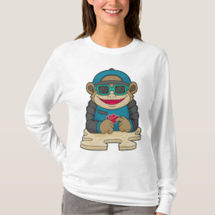 Monkey at Poker with Poker cards & Sunglasses T-Shirt