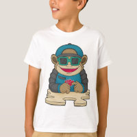 Monkey at Poker with Poker cards & Sunglasses