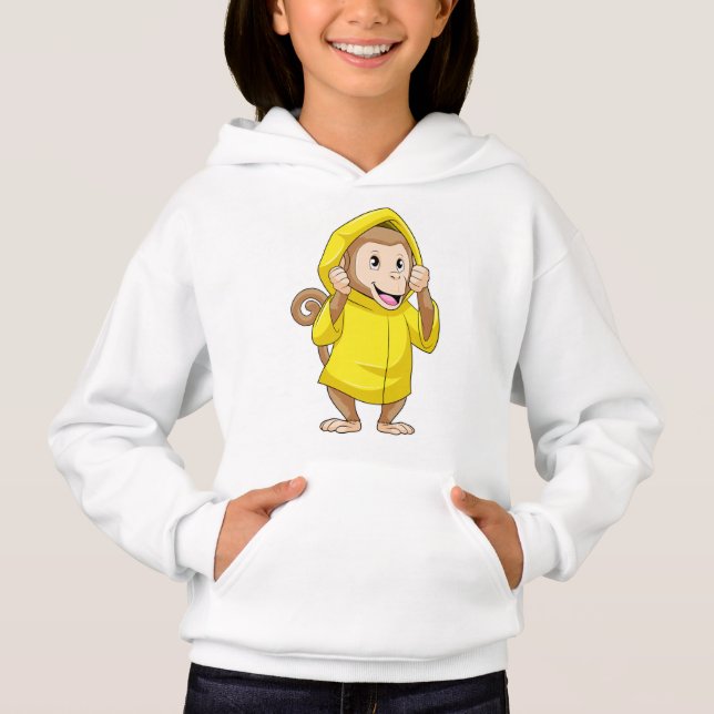 Monkey at Raining with Raincoat (Front)