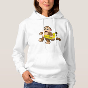 Monkey at Running with Banana Hoodie