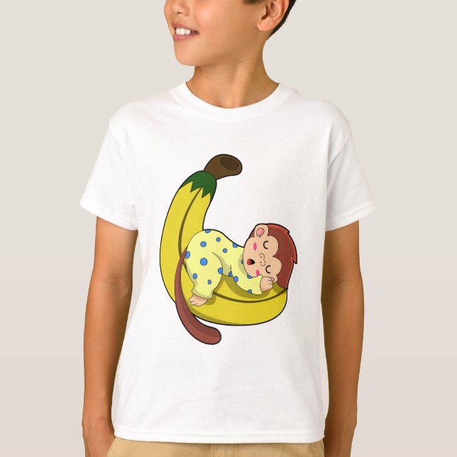 Monkey at Sleeping in Pajamas T-Shirt (Front)