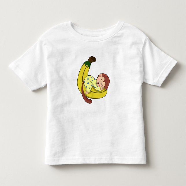 Monkey at Sleeping in Pajamas Toddler T-Shirt (Front)