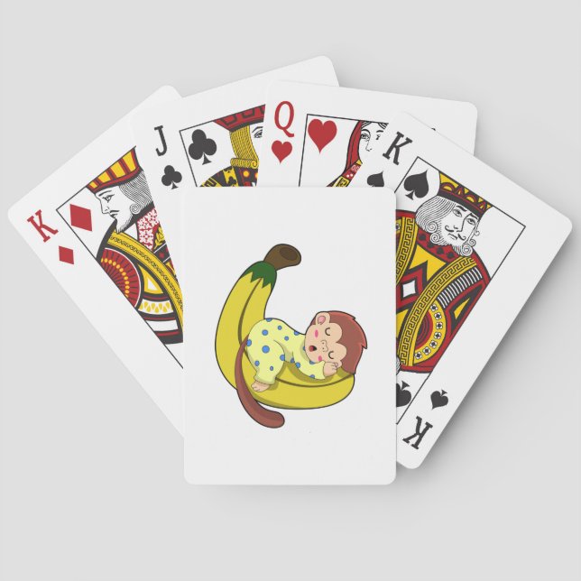 Monkey at Sleeping in Pyjamas Playing Cards (Back)