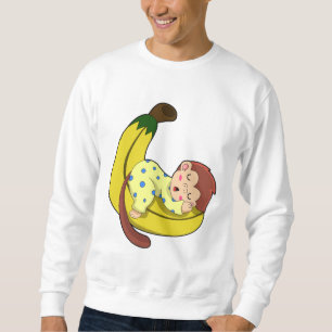 Monkey at Sleeping in Pyjamas Sweatshirt