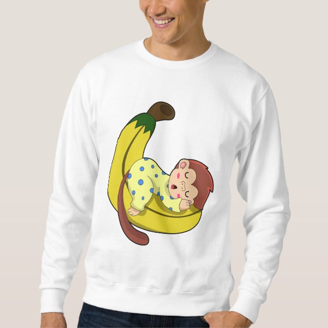 Monkey at Sleeping in Pyjamas Sweatshirt (Front)