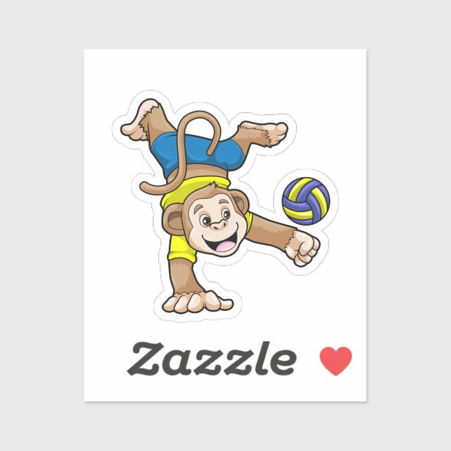 Monkey at Sports with Volleyball (Sheet)