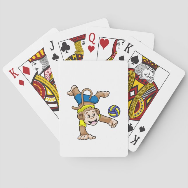 Monkey at Sports with Volleyball Playing Cards (Back)