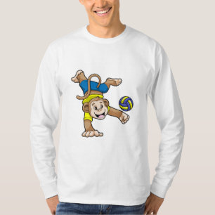 Monkey at Sports with Volleyball T-Shirt