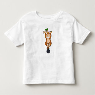 Monkey at Strength training with Dumbbell Toddler T-Shirt