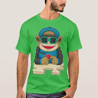 Monkey at with cards Sunglasses T-Shirt