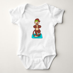 Monkey at Yoga in Standing Baby Bodysuit