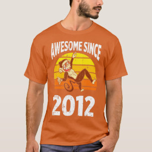 Monkey Awesome Since 2012 10th Birthday 10 Years O T-Shirt