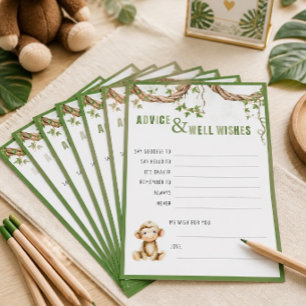 Monkey Baby Shower Advice Card
