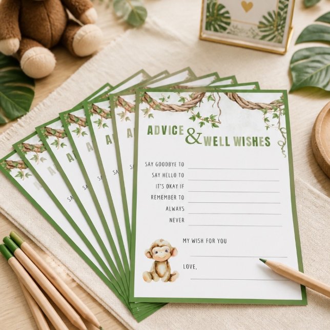 Monkey Baby Shower Advice Card (Creator Uploaded)