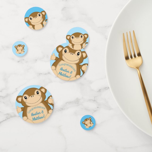 Monkey Baby Shower Blue Confetti (Group)