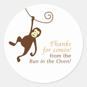 Monkey baby shower favour label