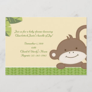 monkey; baby shower invitation