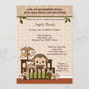 MONKEY Baby Shower Invitation Nali Jungle NJM