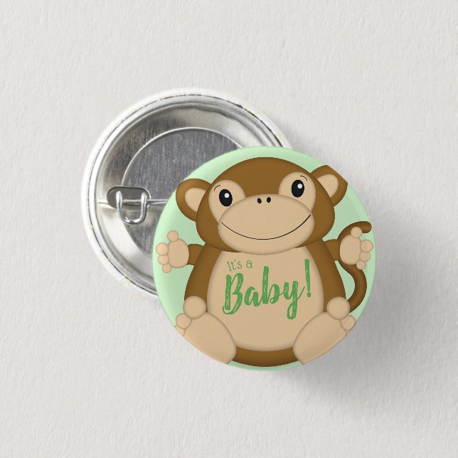 Monkey Baby Shower Jungle 3 Cm Round Badge (Front & Back)