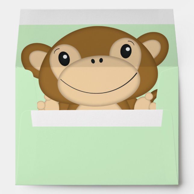 Monkey Baby Shower Jungle Envelope (Back (Bottom))