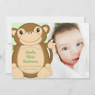 Monkey Baby Shower Jungle Invitation