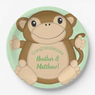 Monkey Baby Shower Jungle Paper Plate