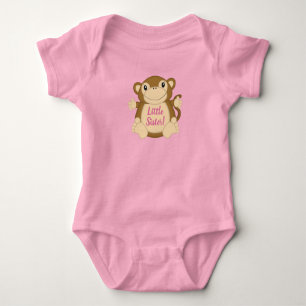 Monkey Baby Shower Pink Bodysuit