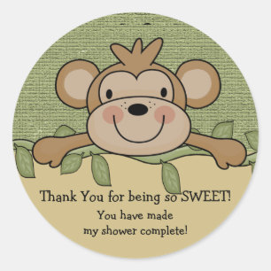 Monkey Baby Shower Sticker