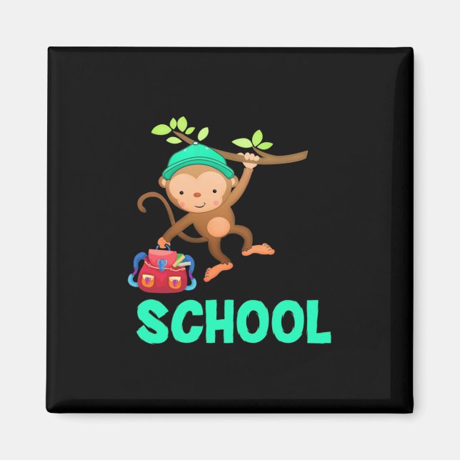 Monkey Back To School Magnet (Front)