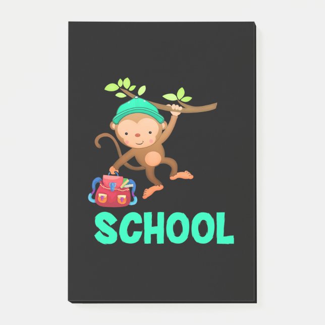 Monkey Back To School Post-it Notes (Front)